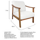 Poltrona Liz Base Madeira Suede  - Amarena Móveis - Branco