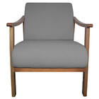 Poltrona Liz Base Madeira Suede  - Amarena Móveis - Cinza