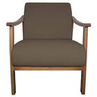 Poltrona Liz Base Madeira Suede  - Amarena Móveis - Marrom