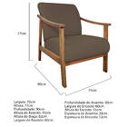 Poltrona Liz Base Madeira Suede  - Amarena Móveis - Marrom