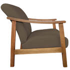 Poltrona Liz Base Madeira Suede  - Amarena Móveis - Marrom