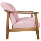 Poltrona Liz Base Madeira Suede  - Amarena Móveis - Rosa Bebê