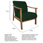 Poltrona Liz Base Madeira Suede  - Amarena Móveis - Verde