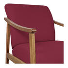 Poltrona Liz Base Madeira Suede  - Doce Sonho Móveis - Bordô