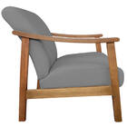 Poltrona Liz Base Madeira Suede  - Doce Sonho Móveis - Cinza