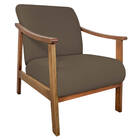 Poltrona Liz Base Madeira Suede  - Doce Sonho Móveis - Marrom