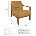 Poltrona Liz Base Madeira Suede  - Doce Sonho Móveis - Mostar