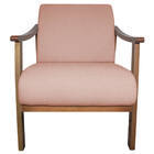 Poltrona Liz Base Madeira Suede  Rosê - Amarena Móveis