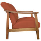 Poltrona Liz Base Madeira Suede  Terracota - Doce Sonho Móveis