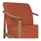 Poltrona Liz Base Madeira Suede  Terracota - Doce Sonho Móveis