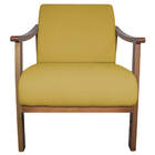 Poltrona Liz Base Madeira Suede Amarelo - Amarena Móveis