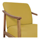 Poltrona Liz Base Madeira Suede Amarelo - Amarena Móveis