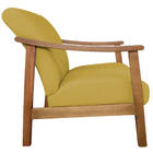 Poltrona Liz Base Madeira Suede Amarelo - Amarena Móveis