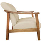 Poltrona Liz Base Madeira Suede Bege - Doce Sonho Móveis