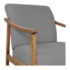 Poltrona Liz Base Madeira Suede Cinza - Doce Sonho Móveis