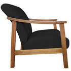 Poltrona Liz Base Madeira Suede Preto - Doce Sonho Móveis