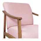 Poltrona Liz Base Madeira Suede Rosa Bebê - Doce Sonho Móveis