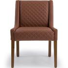 Poltrona Lolla Base De Madeira Matelassê Corano Caramelo