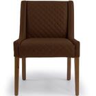 Poltrona Lolla Base De Madeira Matelassê Corano Chocolate