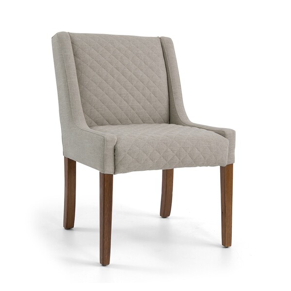 Poltrona Lolla Linho Bege A-184 Base De Madeira - D'rossi