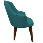 Poltrona Lorem Suede Azul Turquesa Pés Chanfrado Tabaco C05 -