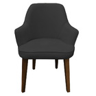 Poltrona Lorem Suede Grafite Pés Chanfrado Tabaco C05 - D'ros