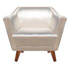 Poltrona Lorena Acetinado Pés Chanfrado - D'rossi - Bege