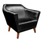 Poltrona Lorena Acetinado Preto Pés Chanfrado - D'rossi