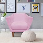 Poltrona Lorena Suede Rosa Bebê Pés Chanfrado - D'rossi