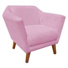Poltrona Lorena Suede Rosa Bebê Pés Chanfrado - D'rossi