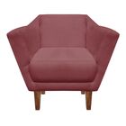 Poltrona Lorena Suede Rose Pés Chanfrado - D'rossi