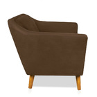 Poltrona Lorena Veludo Marrom Pés Chanfrado - D'rossi