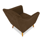 Poltrona Lorena Veludo Marrom Pés Chanfrado - D'rossi