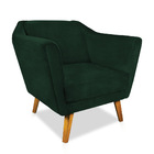 Poltrona Lorena Veludo Verde Esmeralda Pés Chanfrado - D'rossi