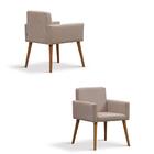 Poltrona Lotus Com Tecido Poliéster - Bege