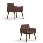 Poltrona Lotus Com Tecido Poliéster - Marrom
