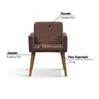 Poltrona Lotus Com Tecido Poliéster - Marrom