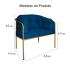 Poltrona Louise Azul Royal - Vallisa Decor