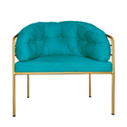 Poltrona Louise Base Em Metal Suede Cores - Ds Estofados - Az