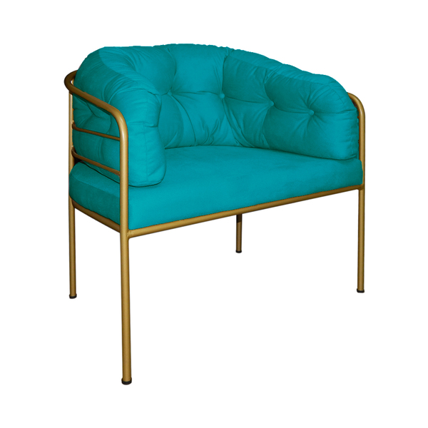 Poltrona Louise Base Em Metal Suede Cores - Ds Estofados - Az