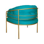 Poltrona Louise Base Em Metal Suede Cores - Ds Estofados - Az