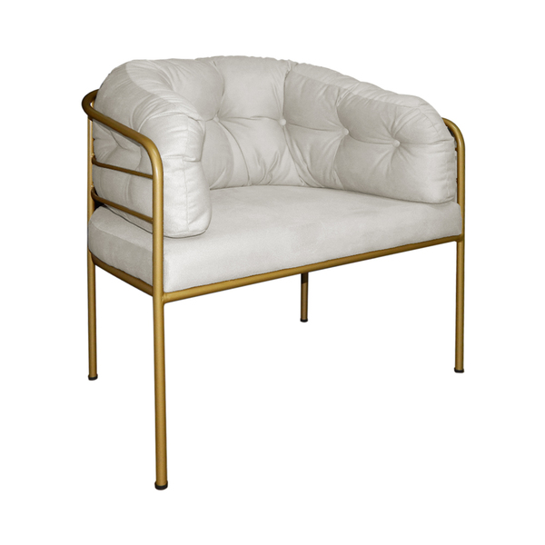 Poltrona Louise Base Em Metal Suede Cores - Ds Estofados - Be