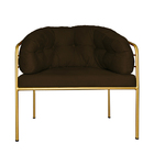 Poltrona Decorativa Louise Base Em Metal Suede Cores - Ds Est