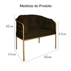 Poltrona Decorativa Louise Base Em Metal Suede Cores - Ds Est