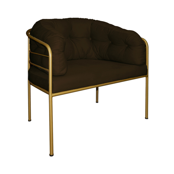 Poltrona Decorativa Louise Base Em Metal Suede Cores - Ds Est