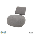 Poltrona Lounge Tecido Bouclé Verde Stone Ou Poliéster Cinza