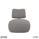 Poltrona Lounge Tecido Bouclé Verde Stone Ou Poliéster Cinza