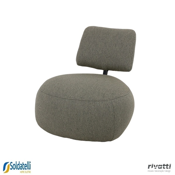 Poltrona Lounge Tecido Bouclé Verde Stone Ou Poliéster Cinza