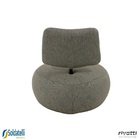 Poltrona Lounge Tecido Bouclé Verde Stone Ou Poliéster Cinza