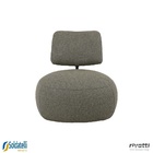 Poltrona Lounge Tecido Bouclé Verde Stone Ou Poliéster Cinza